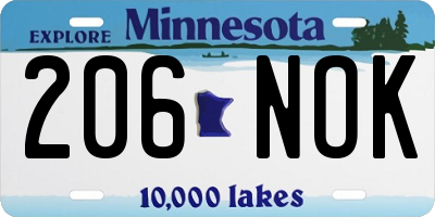 MN license plate 206NOK