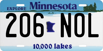 MN license plate 206NOL