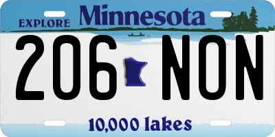 MN license plate 206NON