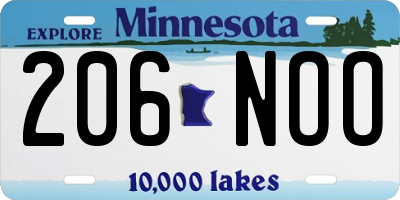 MN license plate 206NOO