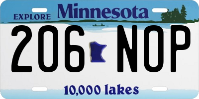 MN license plate 206NOP