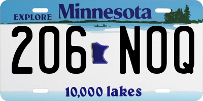 MN license plate 206NOQ