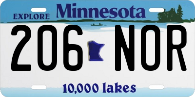 MN license plate 206NOR