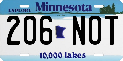 MN license plate 206NOT