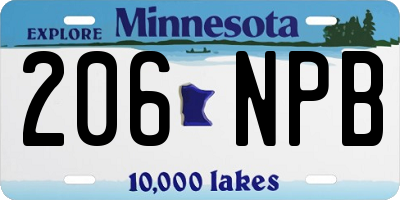 MN license plate 206NPB
