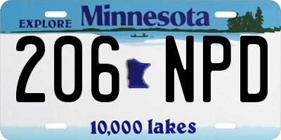 MN license plate 206NPD