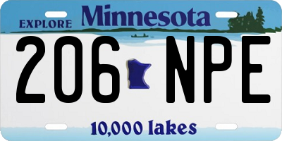 MN license plate 206NPE