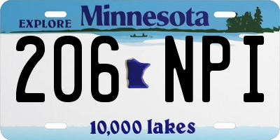 MN license plate 206NPI
