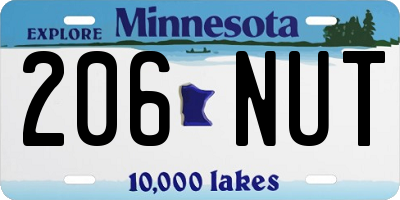 MN license plate 206NUT