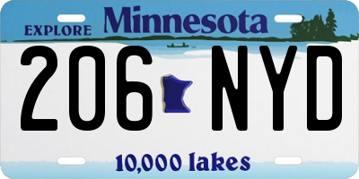MN license plate 206NYD