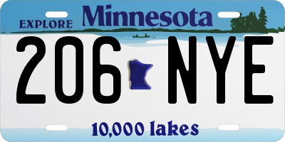 MN license plate 206NYE
