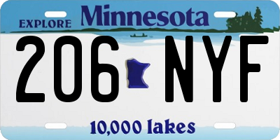 MN license plate 206NYF