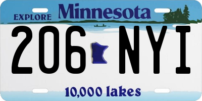 MN license plate 206NYI