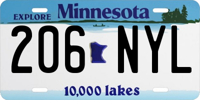 MN license plate 206NYL