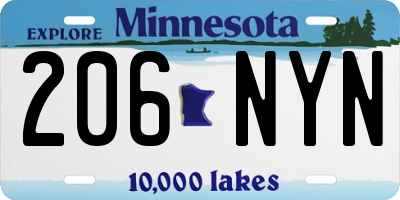 MN license plate 206NYN