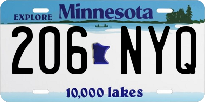 MN license plate 206NYQ