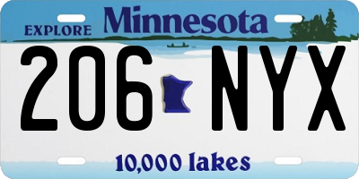 MN license plate 206NYX