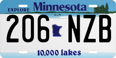 MN license plate 206NZB