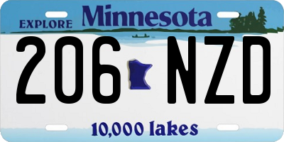 MN license plate 206NZD