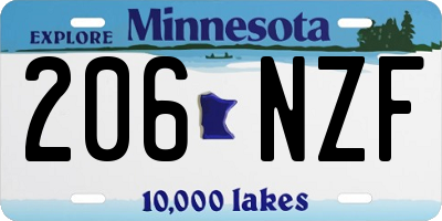 MN license plate 206NZF