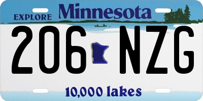 MN license plate 206NZG