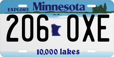 MN license plate 206OXE