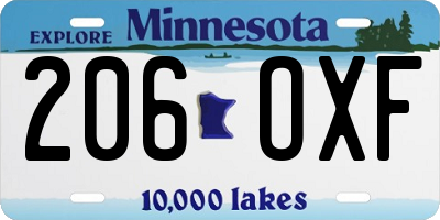 MN license plate 206OXF