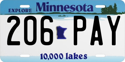 MN license plate 206PAY