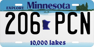 MN license plate 206PCN