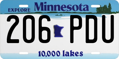 MN license plate 206PDU