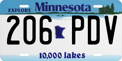 MN license plate 206PDV