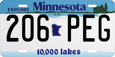 MN license plate 206PEG