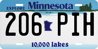 MN license plate 206PIH