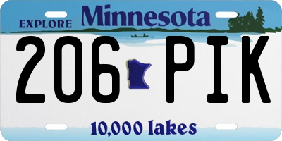 MN license plate 206PIK