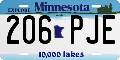 MN license plate 206PJE
