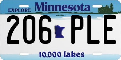 MN license plate 206PLE