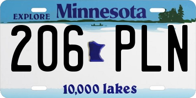 MN license plate 206PLN