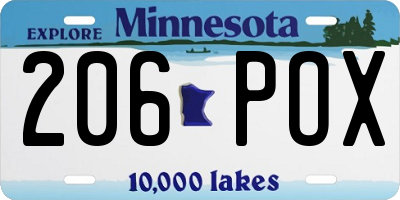 MN license plate 206POX