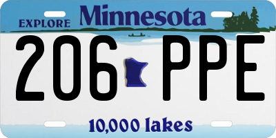 MN license plate 206PPE
