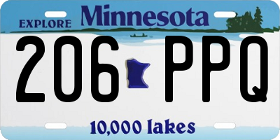 MN license plate 206PPQ