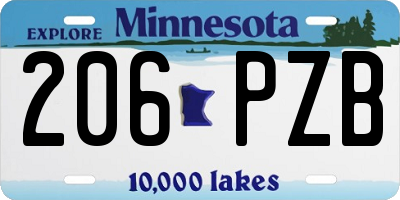 MN license plate 206PZB
