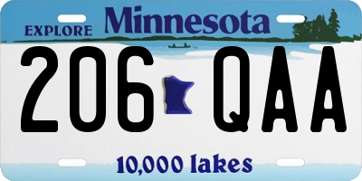 MN license plate 206QAA