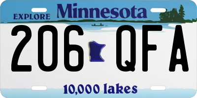 MN license plate 206QFA