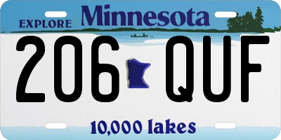 MN license plate 206QUF