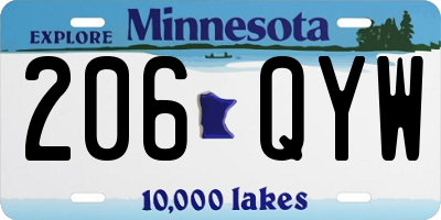 MN license plate 206QYW