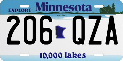MN license plate 206QZA