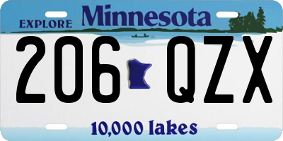 MN license plate 206QZX