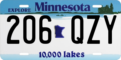 MN license plate 206QZY