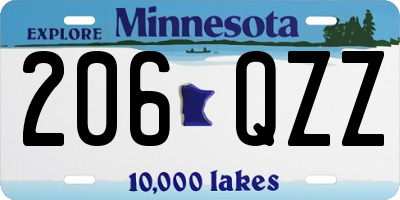 MN license plate 206QZZ