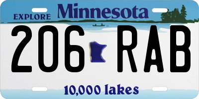 MN license plate 206RAB